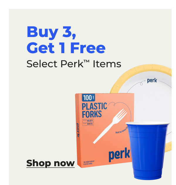 Buy 3, Get 1 Free Select Perk™ Items - Shop now 