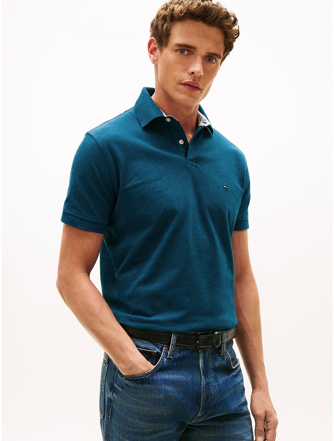 Image of Regular Fit Stretch Tommy Polo