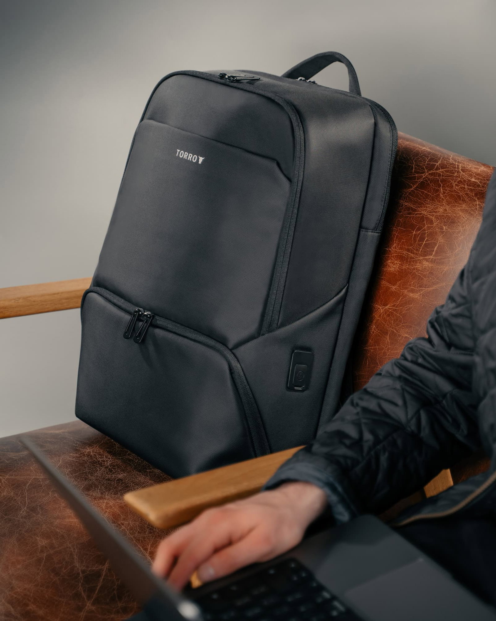 Water-resistant commuter laptop backpack for work, travel & everyday life