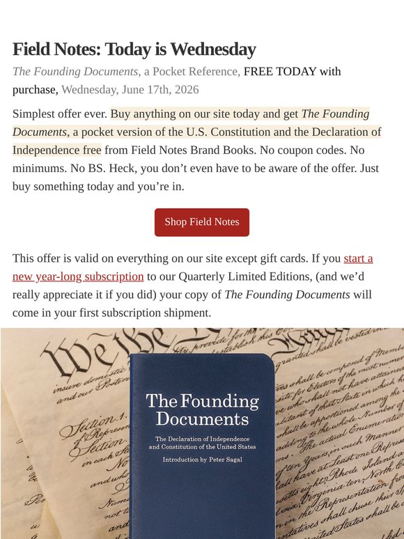 Field Notes: Today is Wednesday