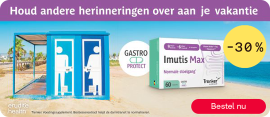 Imutis Max voor regelmatige stoelgang tot -30%, knop “Bestel nu”.