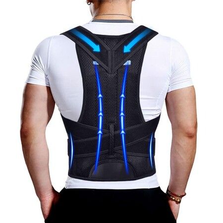 Upgraded Posture Corrector Back Brace for Men and Women,New Version Lumbar Support for Posture Improving,Full Back Support for Neck,Shoulder Size XLarge
