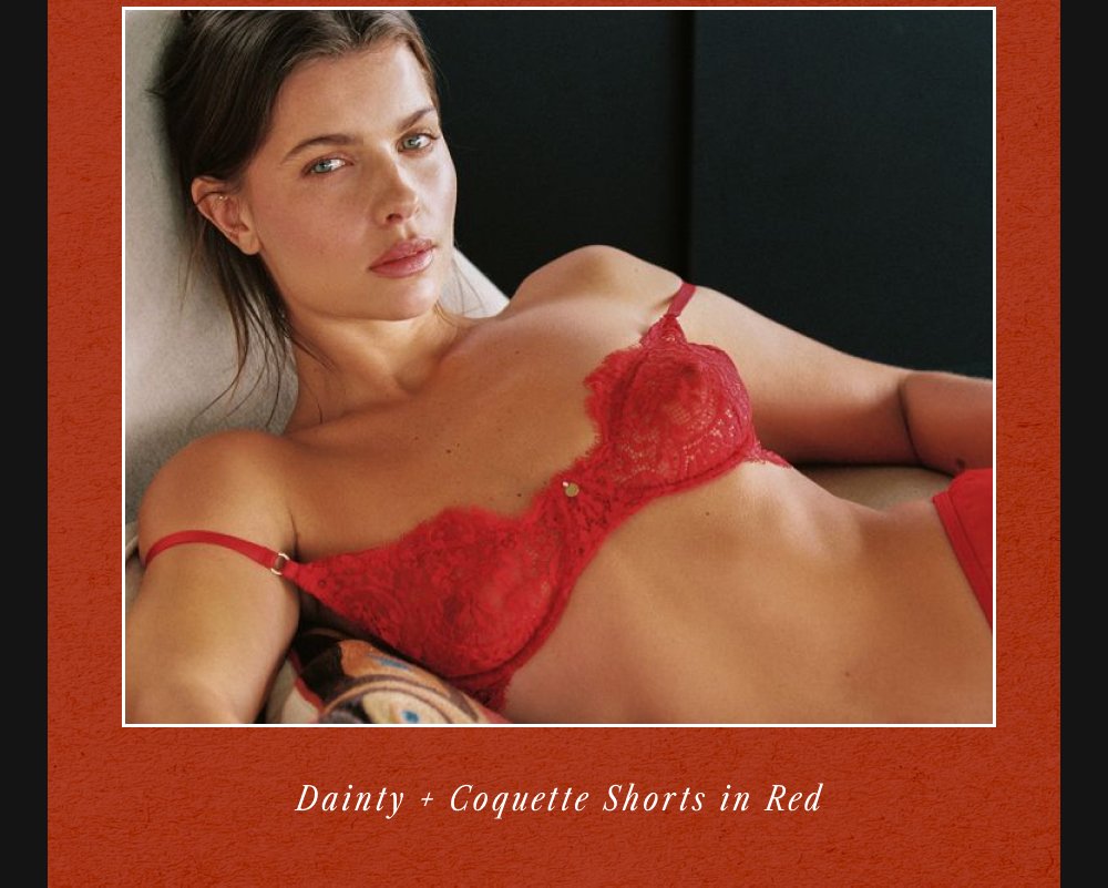 Red, White, & Blue for You Ready for the 4th? Now you are. Red Pure Triangle Set Cozy Cami Set Dainty + Coquette Shorts in Red