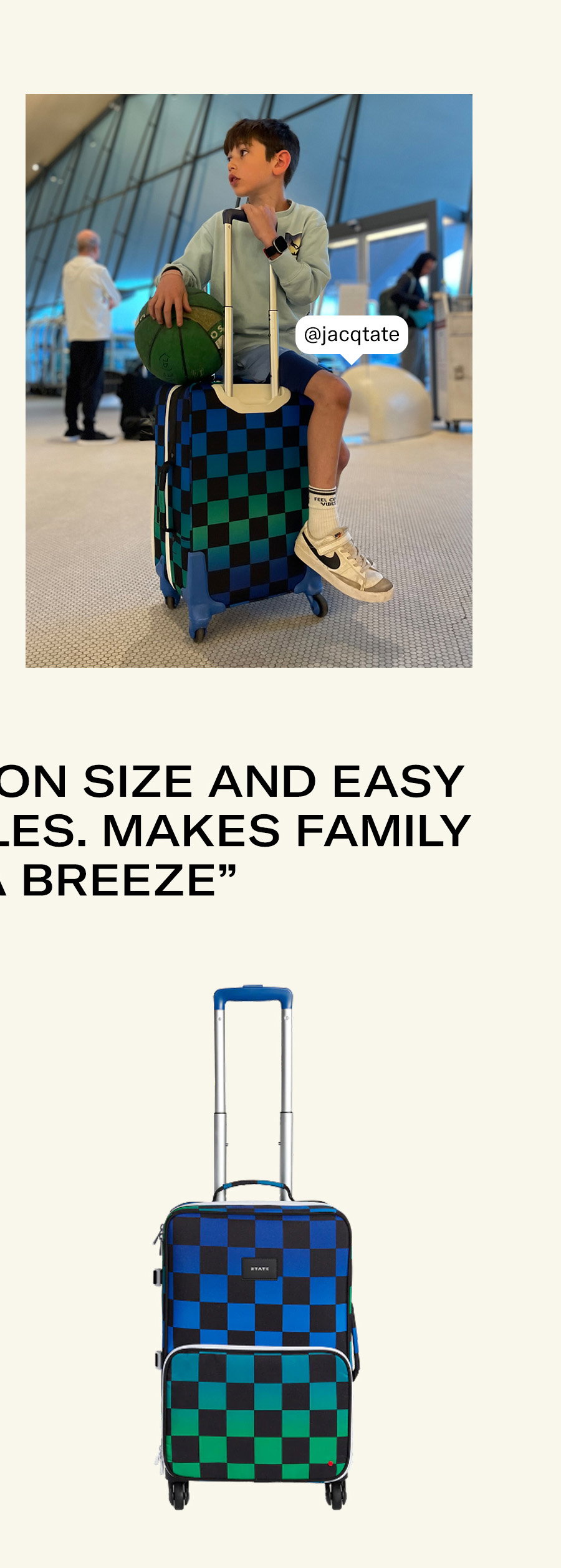 Shop Logan Carry-On Blue Checkerboard