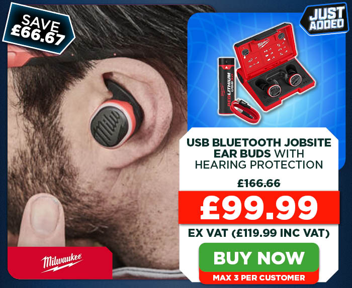 Milwaukee REDLITHIUM L4 RLEPB-301 USB Bluetooth Jobsite Ear Buds With Hearing Protection