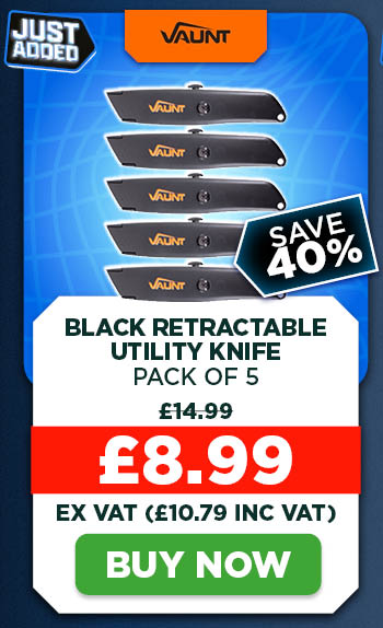 Vaunt Black Retractable Utility Knife - Pack of 5