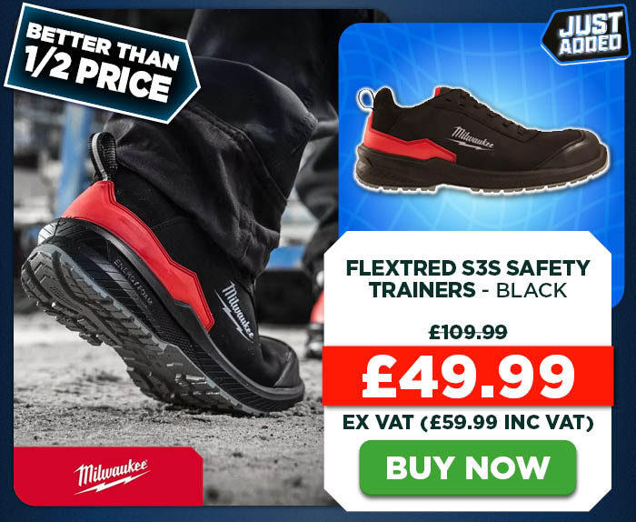 Milwaukee FLEXTRED S3S Safety Trainers - Black
