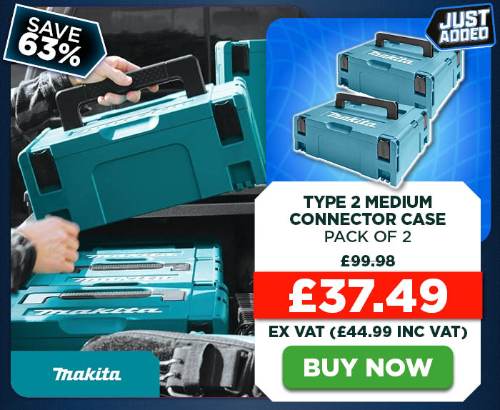 Makita MAKPAC 821550-0 Type 2 Medium Connector Case - Pack of 2