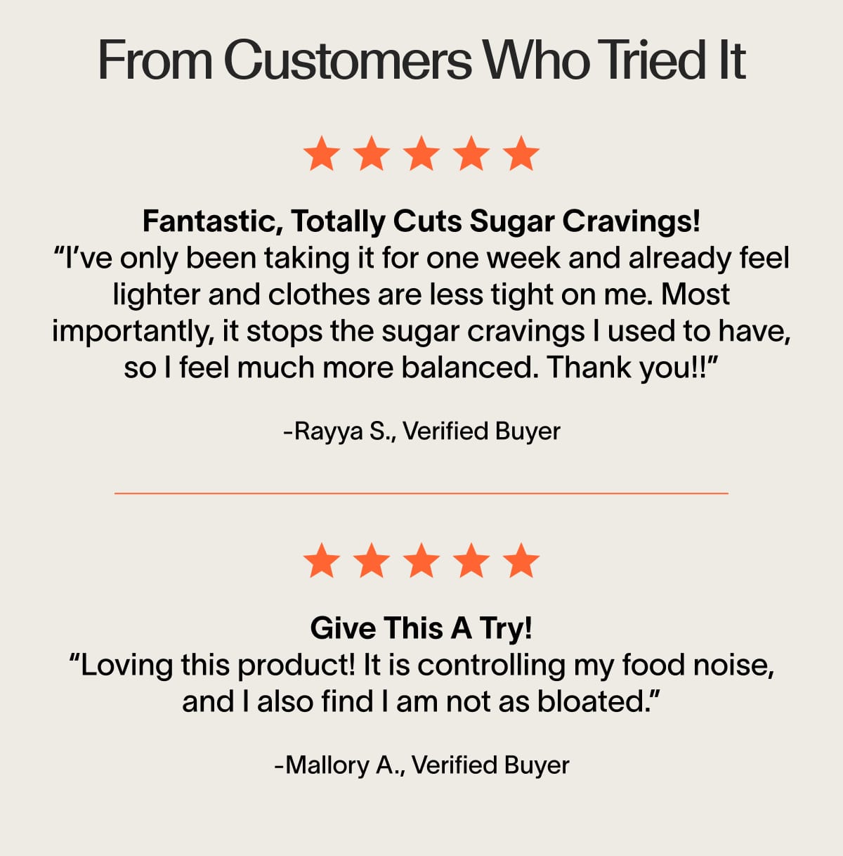 From Customers Who Tried It