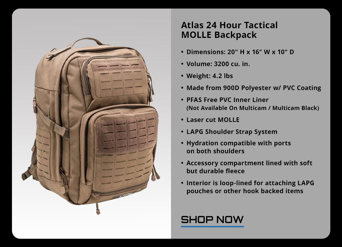 LA Police Gear Atlas 24 Hour Tactical MOLLE Backpack