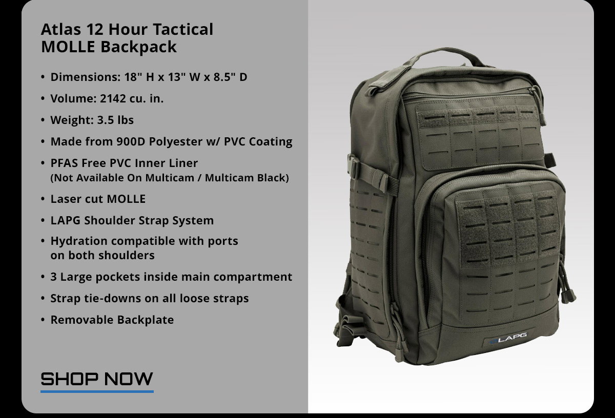 A Police Gear Atlas 12 Hour Tactical MOLLE Backpack