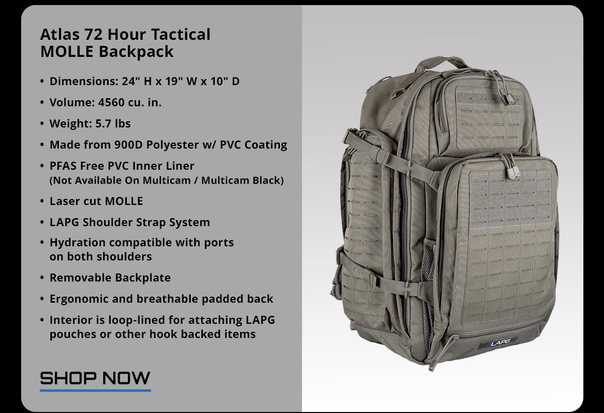 LA Police Gear Atlas 72 Hour Tactical MOLLE Backpack
