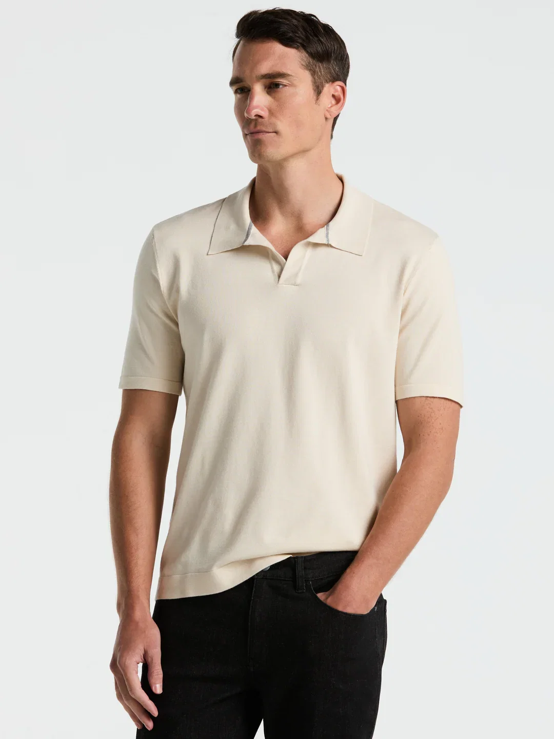 Tech Knit Open Collar Sweater Polo Tech Knit Open Collar Sweater Polo