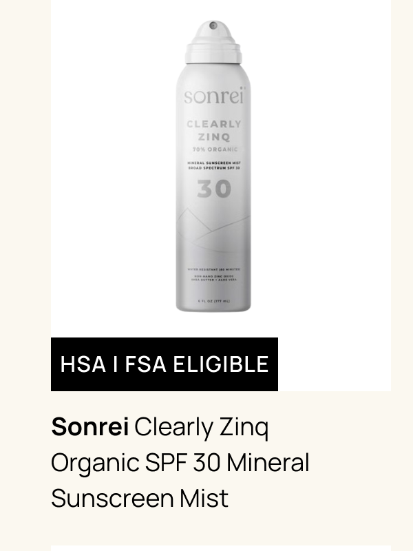 Sonrei Clearly Zinq Organic SPF 30 Mineral Sunscreen Mist 177ml