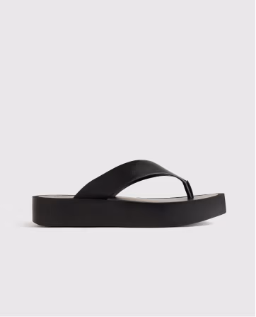 Italian Leather Thong Platform Sandal