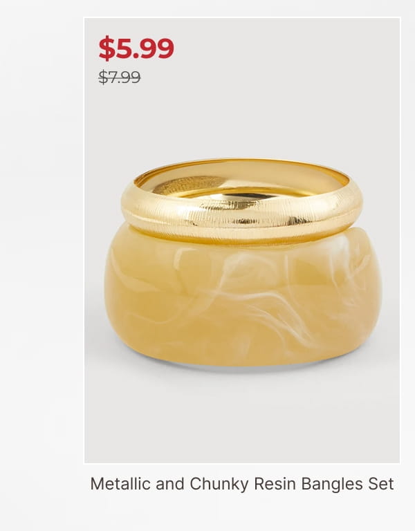 Shop Metallic and Chunky Resin Bangles Set of 2