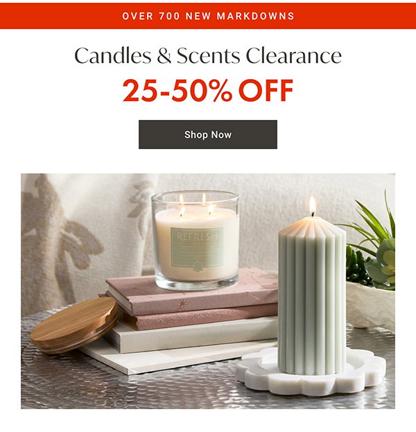 Candles & Scents Clearance - 25 - 50% OFF - Shop Now