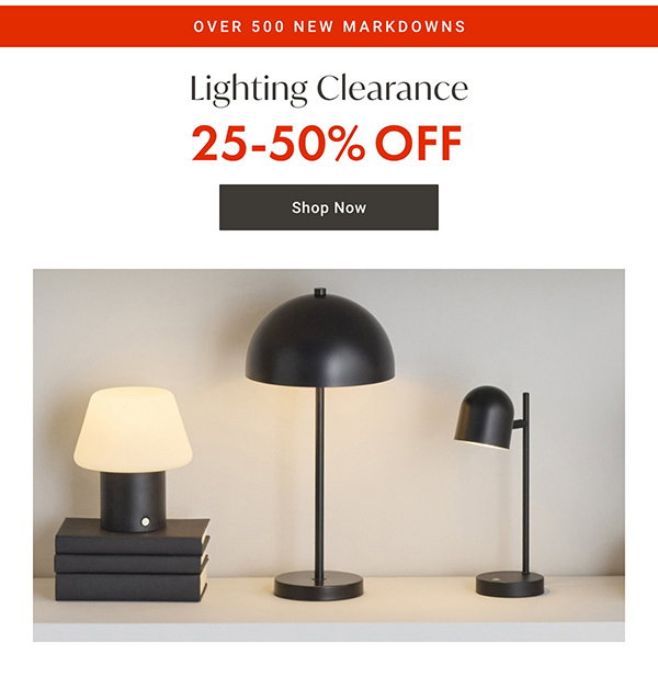 Lighting Clearance - 25 - 50% OFF - Shop Now