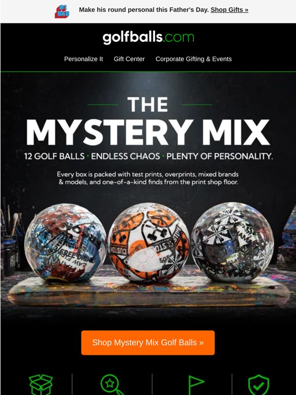Mystery Mix Golf Balls Now Available! 1 Dz Misprints for $14.95