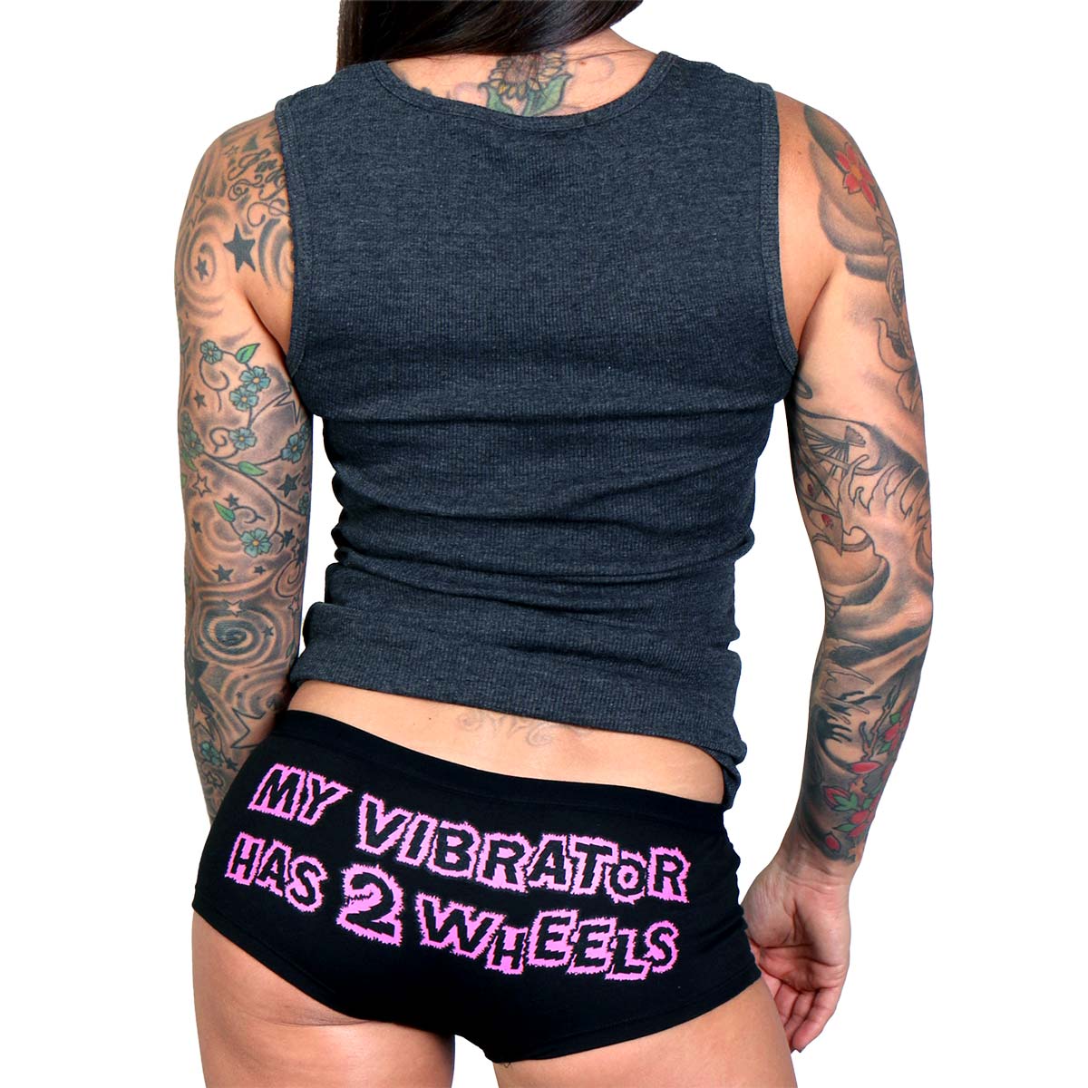 Image of Hot Leathers PTB7254 My Vibrator Has Two Wheels Funny Boy Shorts