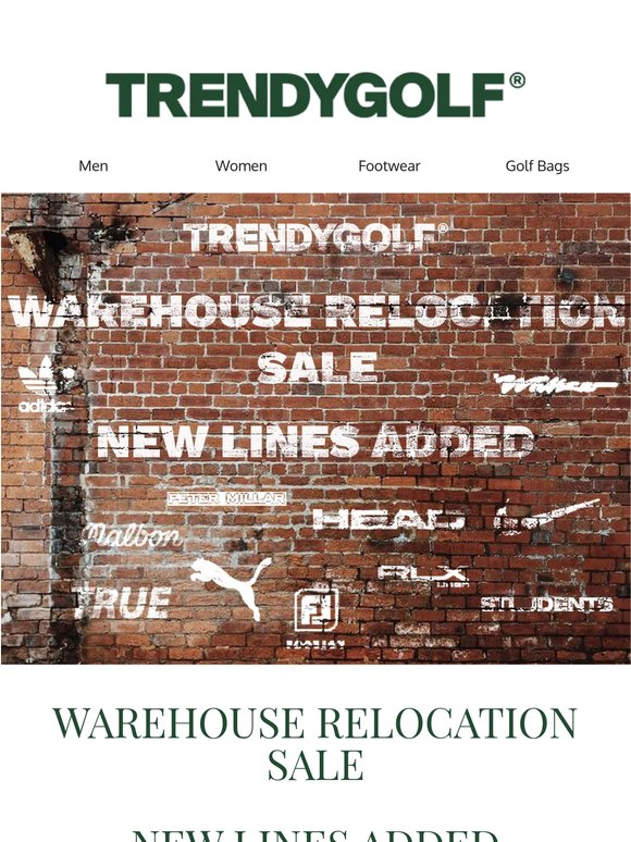 NEW LINES ADDED - WAREHOUSE RELOCATION SALE