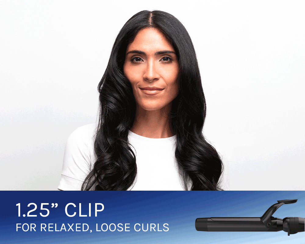 .5" Wand for tight, spiral curls, 1" for defined, sculpted curls, 1.25" for relaxed, loose curls