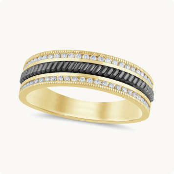 Men's 1/3ctw. Diamond & 10k Yellow Gold Wedding Ring