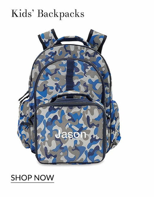 Kids' backpacks blue camo personalized backpack