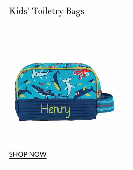 Kids' toiletry bags personalized shark toiletry bag