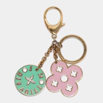 Looping Enamel Gold Tone Key R