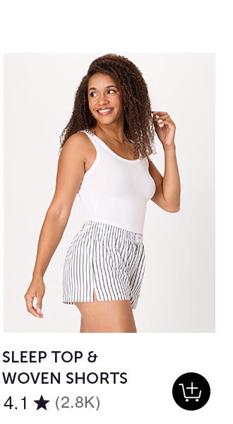 Hanes Originals Women's Comfywear Pajama Set, Sleep Top & Woven Shorts