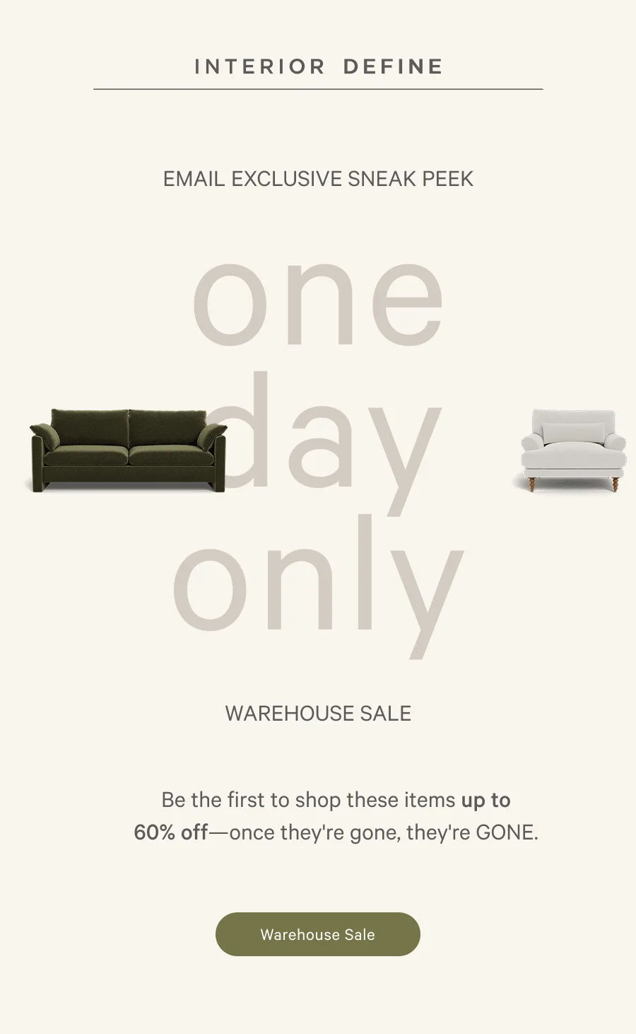 Interior Define - Warehouse Sale