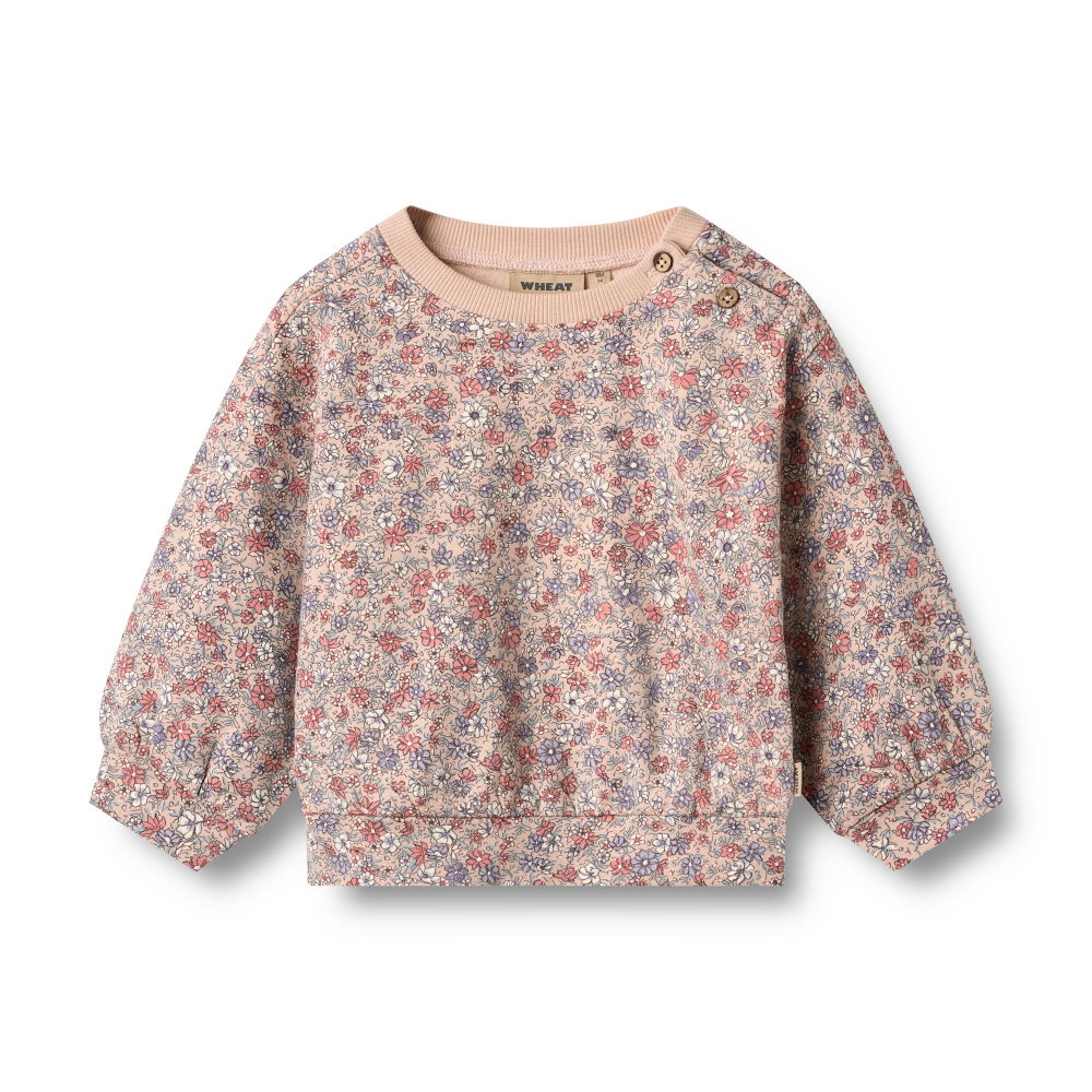 Image of Wheat, Sweatshirt L/S Lia, Baby, Rose Dust Flowers