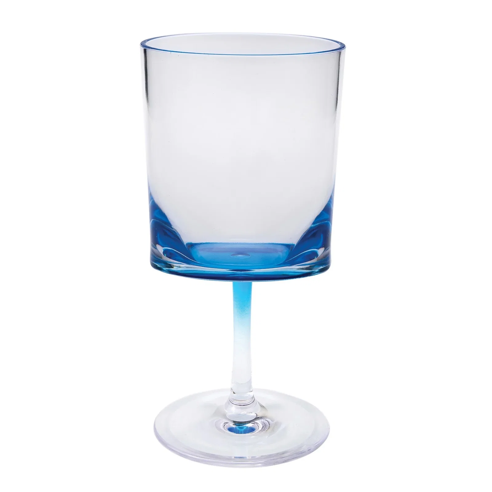 Image of LeadingWare Oval Halo Plastic Wine Glasses Set of 4, BPA Free, Unbreakable, Blue Acrylic, 12oz
