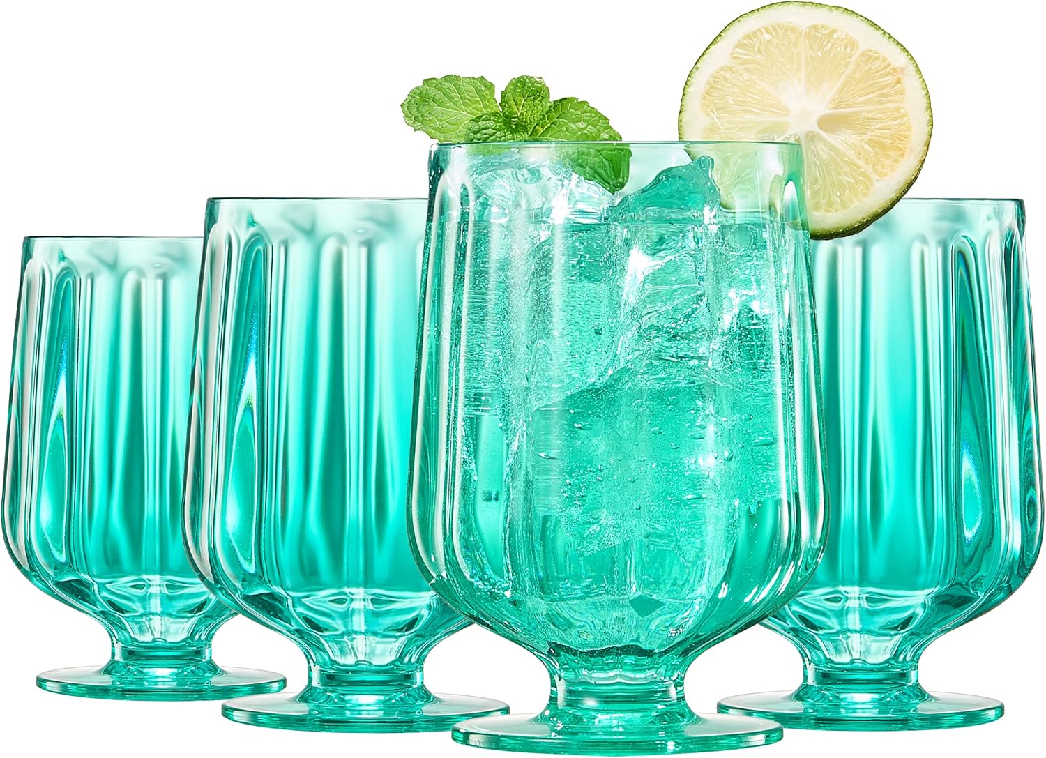 Image of Madrid Acrylic Stemmed Wine Goblet Glasses, Set of 4