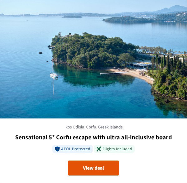 Sensational 5* Corfu escape with ultra all-inclusive board