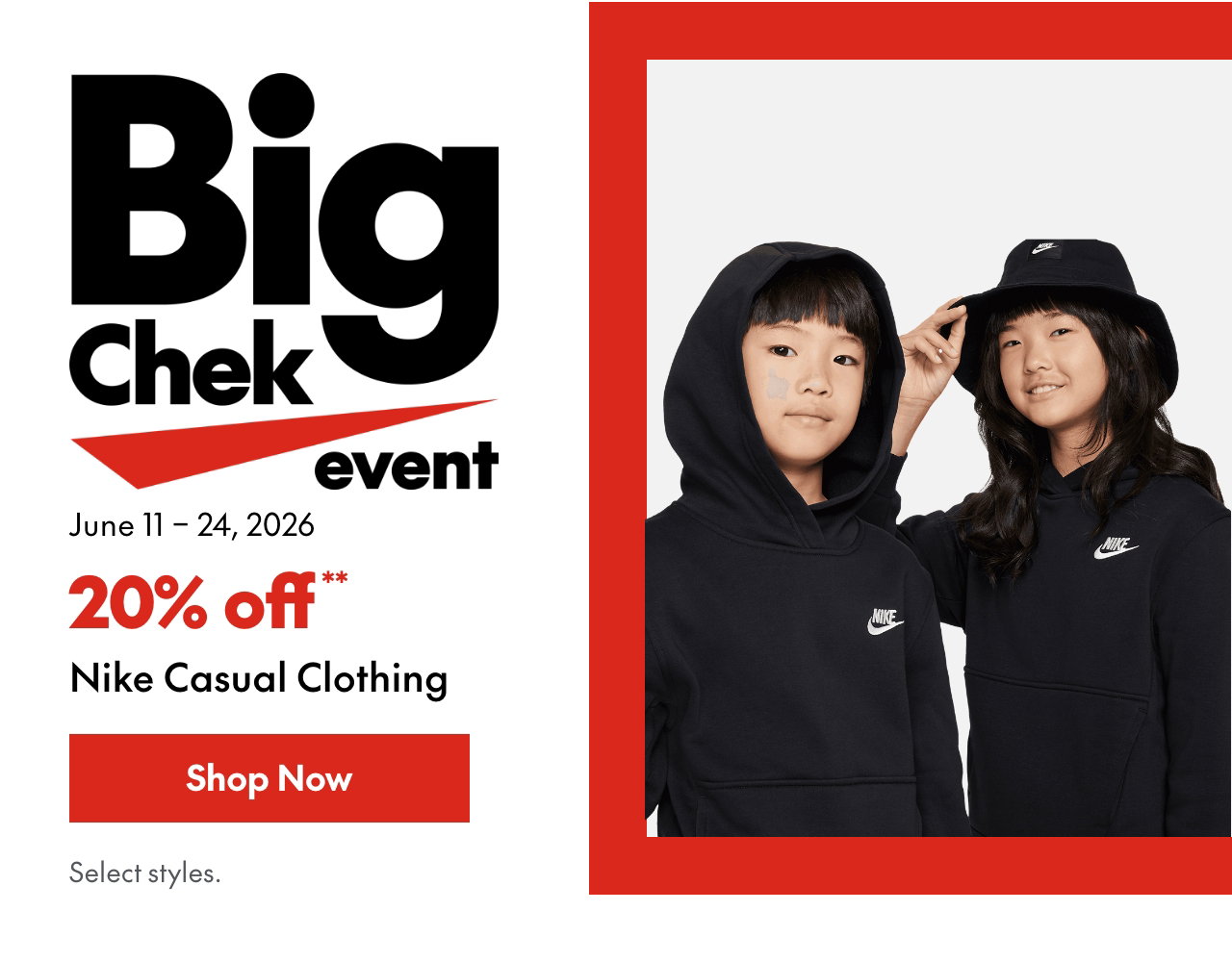 Nike Casual Clothing
20% off
Our ticket price. Select styles. 