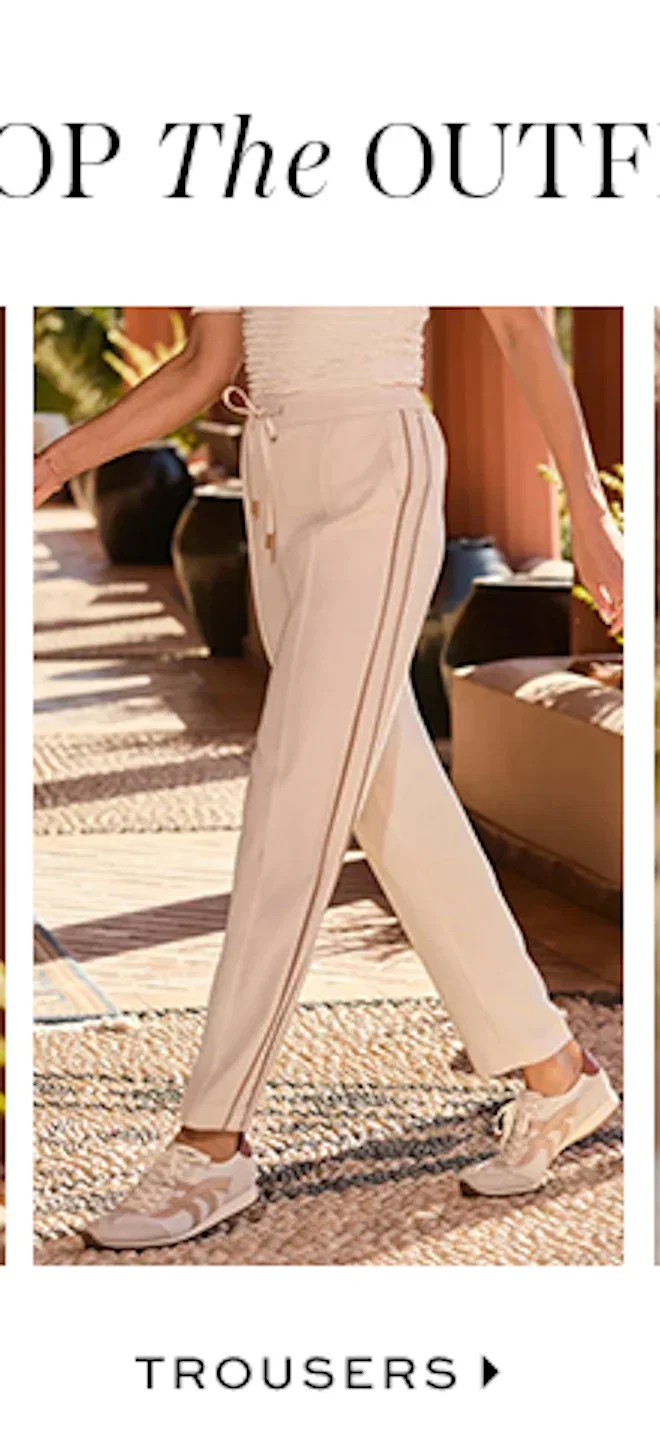 Ecru Side Stripe Tapered Leg Trousers