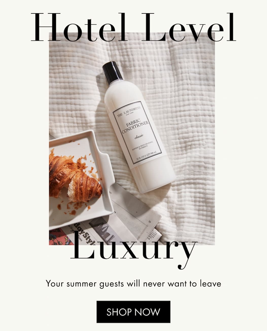 Get Hotel Bedding at home with fabric conditioner