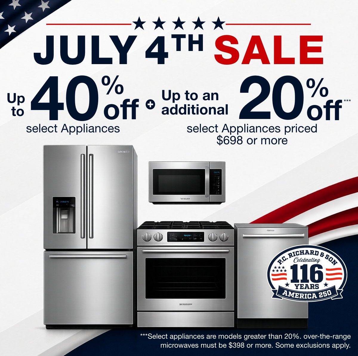July 4th Sale up to 40% Off select Appliances