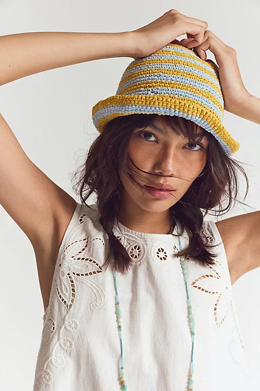 Striped Crochet Sailor Hat