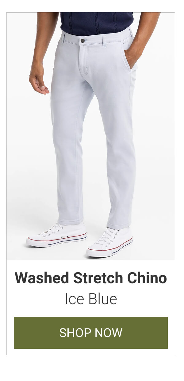 Ice Blue Washed Stretch Chino