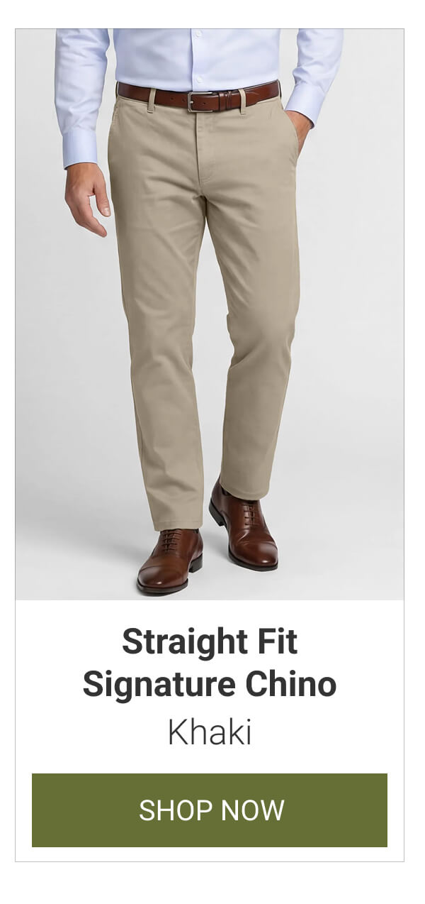 Khaki Straight Fit Signature Chino