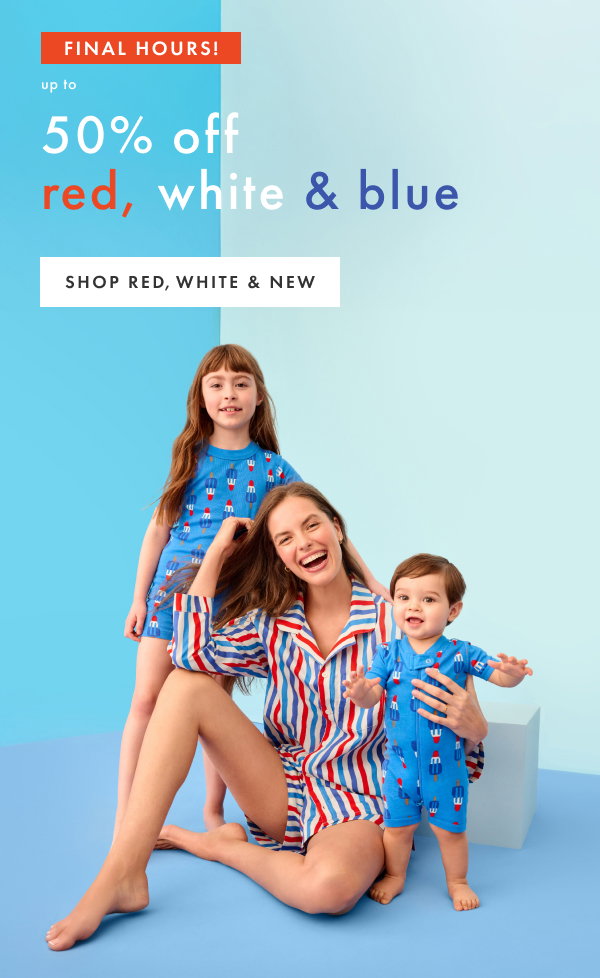Final Hours! Up to 50% off red, white & blue | Shop red, white & new