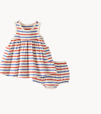 Baby Sleeveless Dress & Bloomers Set | RWB Stripe