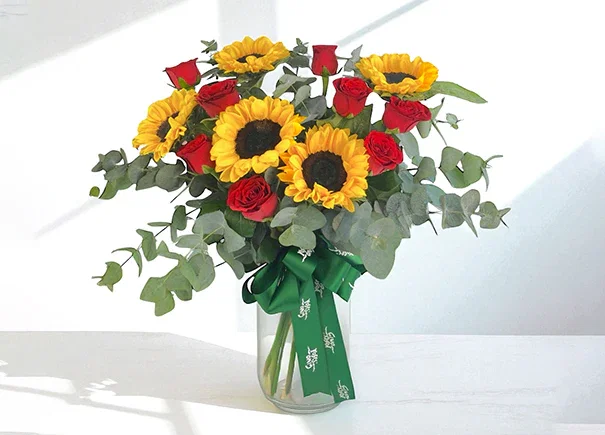 Image of Sunfire Radiance Mixed Flower Arrangement (ROA409)