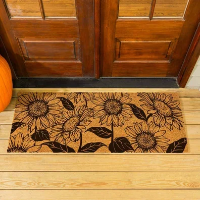 Harvest Blossom Sunflower Coir Mat,60"x24"