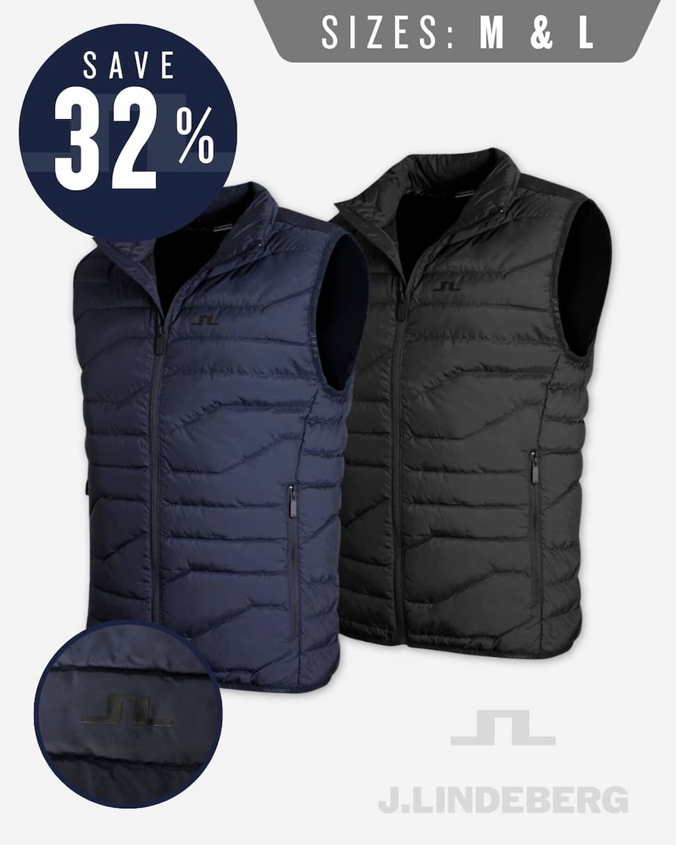 J.Lindeberg Mens Cliff Light Down Water Repellent Windproof Vest