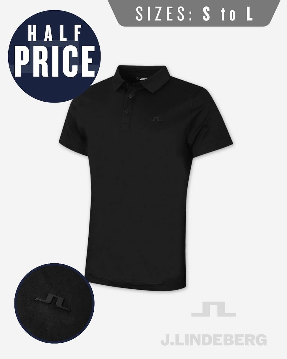 J.Lindeberg Mens Silo Fit Smooth Silk Blend Luxury Golf Polo Shirt