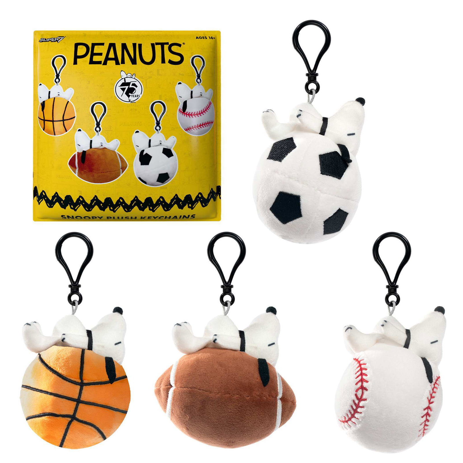 Image of Peanuts Super Duper Plush Keychain Blind Bags Wave 01A - Individual Blind Bag